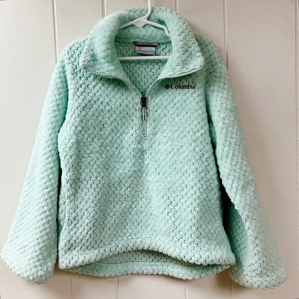 COLUMBIA SPORTSWEAR Girls Fireside Sherpa Fleece Jacket Small 7/8 Pockets Casual